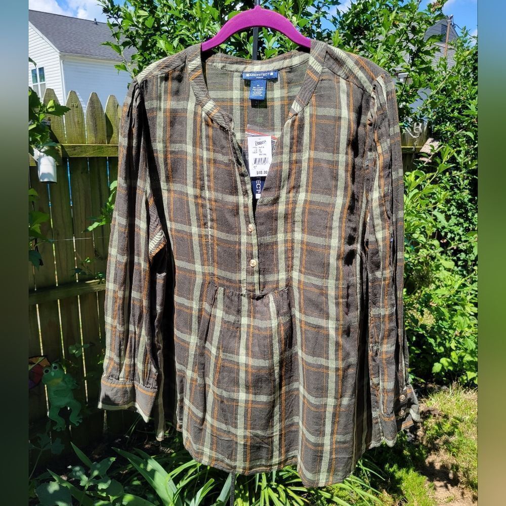 Green Plaid Tunic - Picture 1 of 10